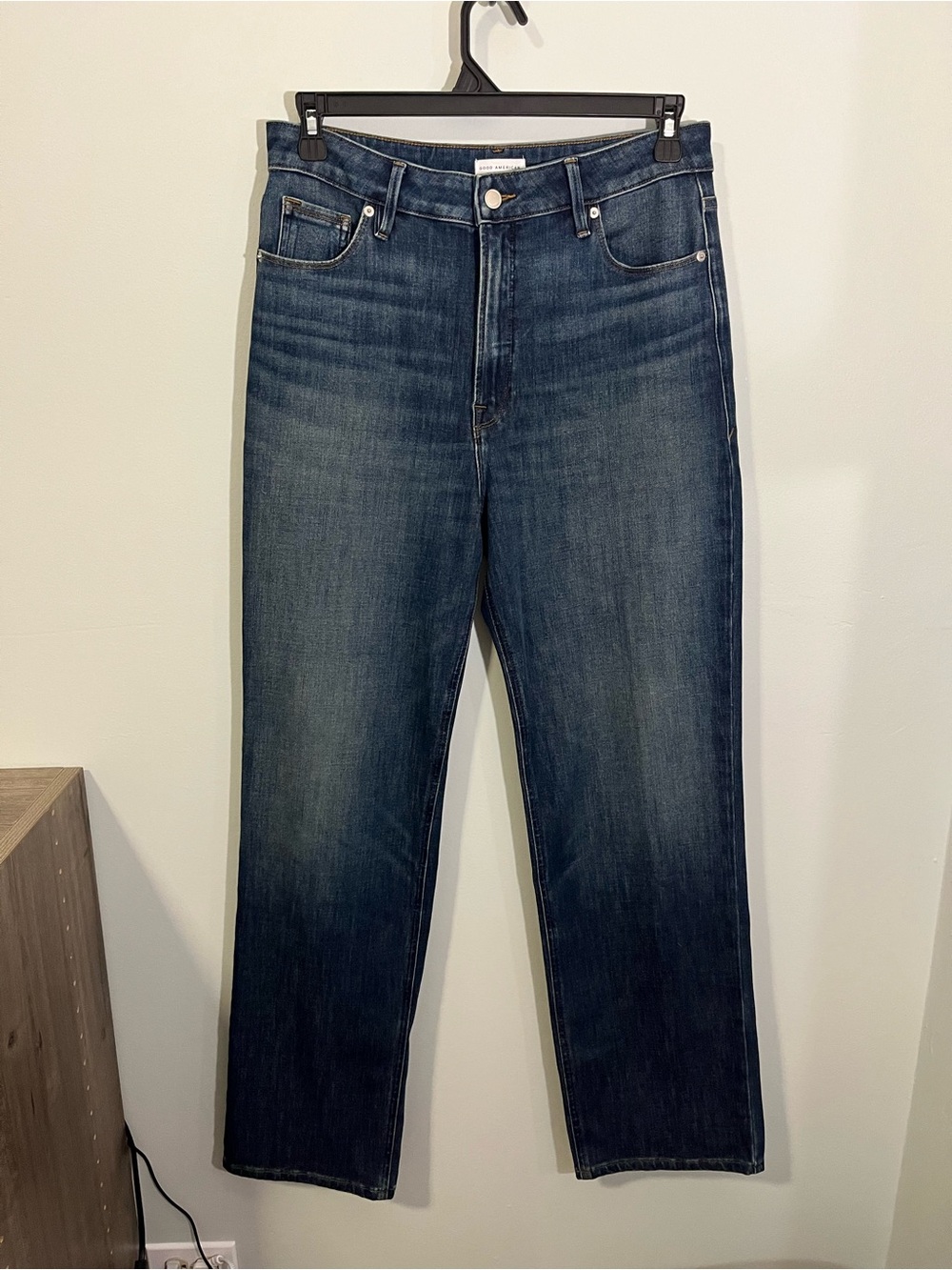 GOOD AMERICAN Good True Straight Leg Super High Rise Jeans